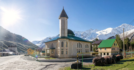 Local mosque in settlement Terskol near Elbrus, Caucasus