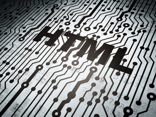 Database concept: circuit board with Html