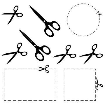 scissors with dashed line