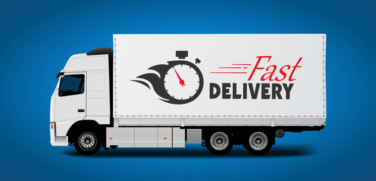 Truck transport - fast delivery concept