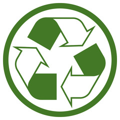 Obraz premium green recycling sign in circle