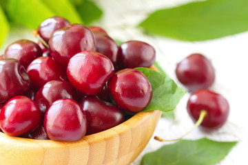 Sweet cherry in a bowl
