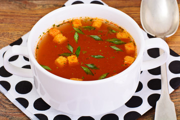 Sicilian Tomato Soup. National Italian Cuisine
