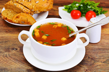 Sicilian Tomato Soup. National Italian Cuisine