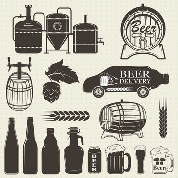 Vintage craft beer brewery emblems