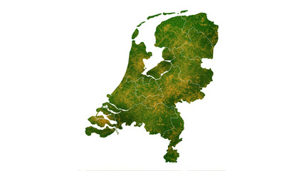 Netherlands country map detailed visualisation