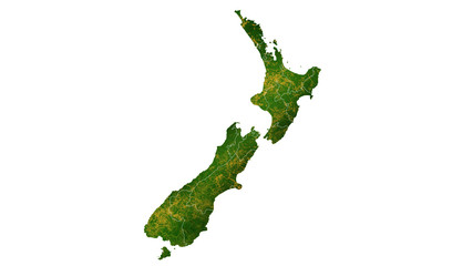 New Zealand country map detailed visualisation