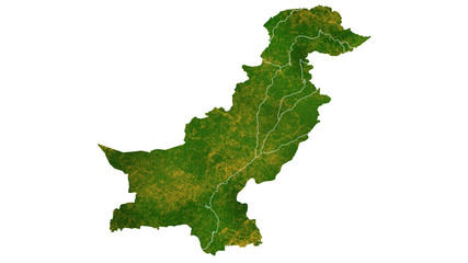 Pakistan country map detailed visualisation
