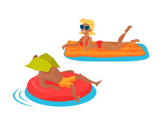 Happy Family Bathing in the Sea