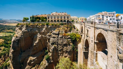 Cercles muraux Ronda Pont Neuf The Tajo De Ronda Is A Gorge Carved By The Guadalevin River, On 