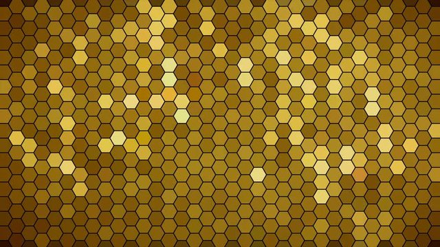 Dise&ntilde;o de Luces Intermitentes en Celdas Poligon&aacute;les en tonos dorados
