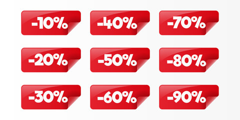 Discount stickers set