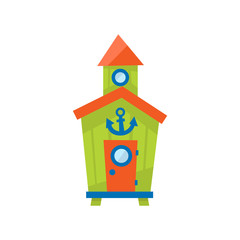 Green Beach Cabin With Anchor