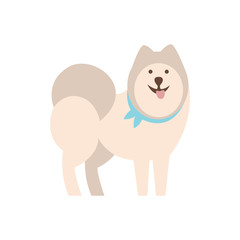 Husky Dog Breed Primitive Cartoon Illustration