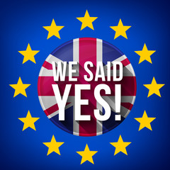 Brexit Great Britain leave European union yes concept