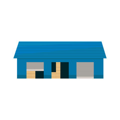 Blue Storehouse Building