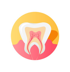 Icon of the Tooth in a Cut Isolated