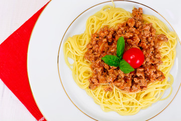 Spaghetti with Sauce Bolognese