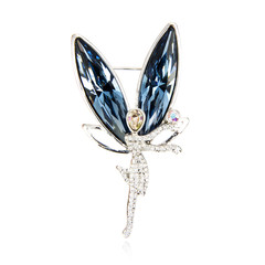 Diamond brooch isolated on white

