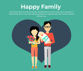 Happy Family Concept Banner Design