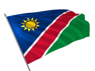 Flag of Namibia waving in the wind