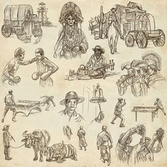 An hand drawn pack, collection - set of people