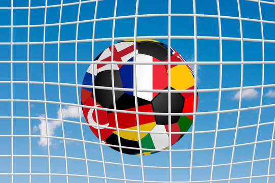 a view of a football ball in european football championship