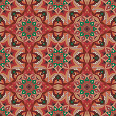 Decorative seamless pattern in vintage colors. Boho style. Vector background. Can be used for wrapping paper, scrapbooking, print, invitation and other