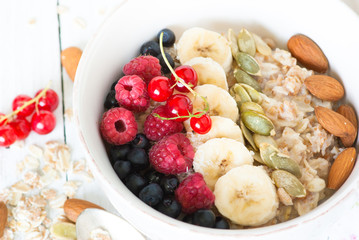 Oatmeal porridge with berries.