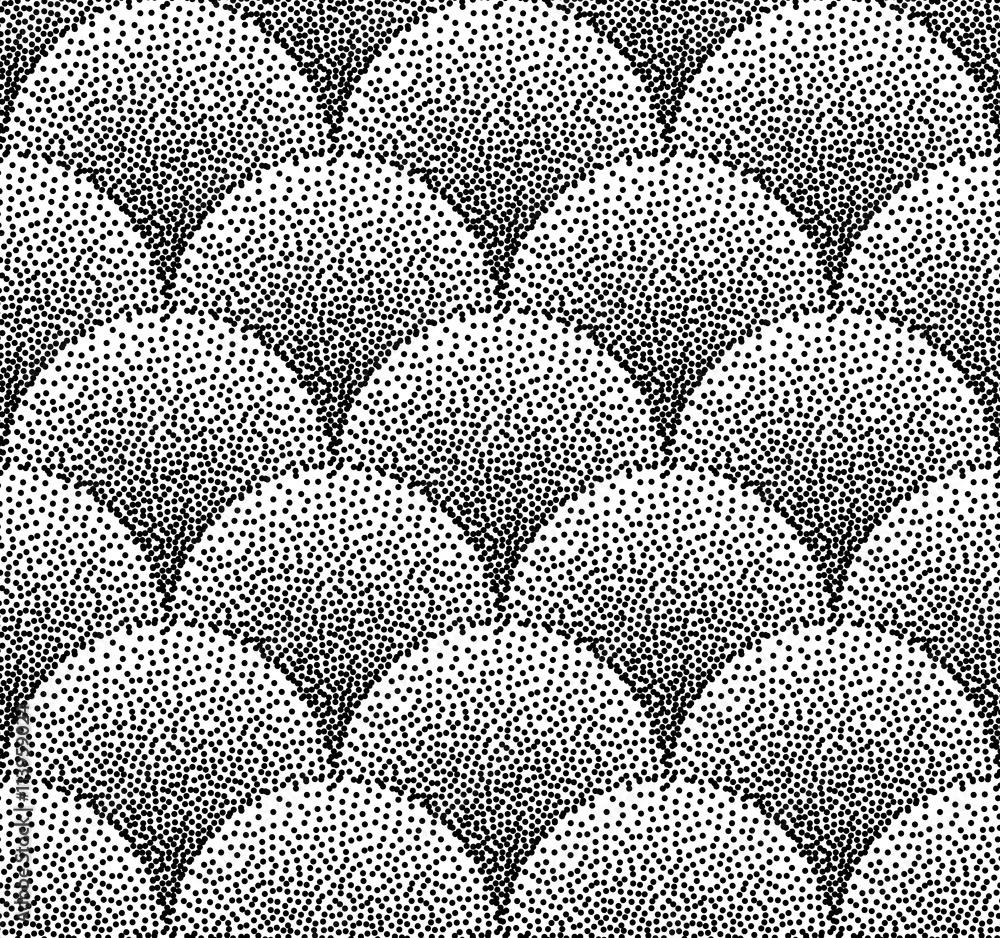 Poster wave dotted abstract pattern or fan shape seamless background