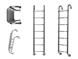 pool ladder isolated on white