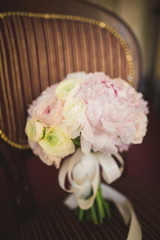Wonderful luxury wedding bouquet of different flowers