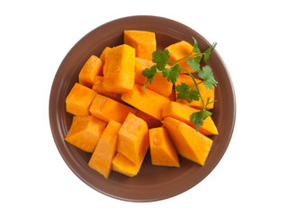 Full plate pieces of pumpkin