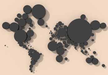 Mappa 3D Terra con cilindri e materiali diversi