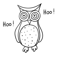 Cute cartoon wise owl