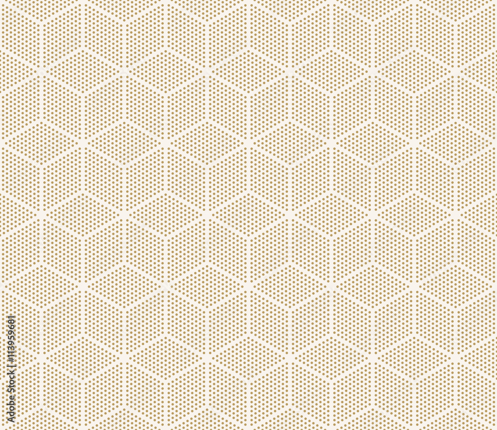 Wall mural seamless gold colored cube pattern of dots. each detail in separate layer. - Wall murals