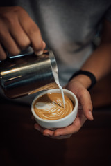 coffee latte art in coffee shop