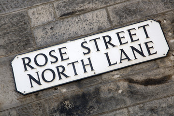 Rose Street Sign; Edinburgh