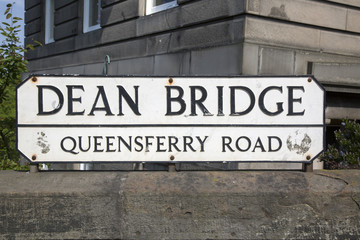Obraz premium Dean Bridge Street Sign; Edinburgh; Scotland