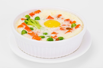 Healthy and Diet Food: Scrambled Eggs with Vegetables