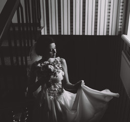 Bride posing on the chamber