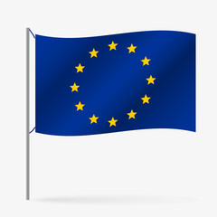color european union flag waving style eps10