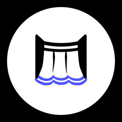 black water plant with blue water isolated black icon eps10