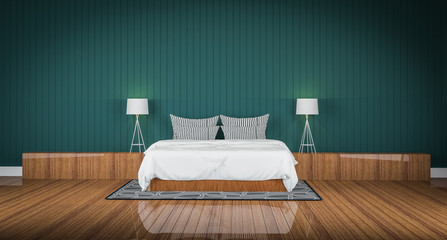 Loft style bedroom 3d rendering
