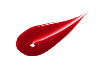 Red lip gloss isolated on white