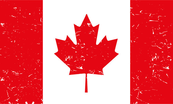 Light Canadian flag with texture
