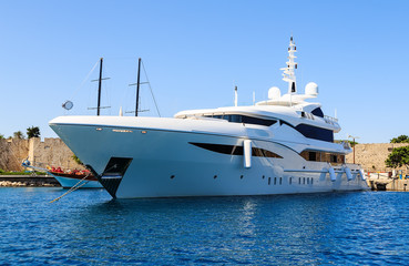 Fototapeta na wymiar luxury yacht in the Dodecanese island of Rhodes, Greece.