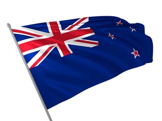 Flag of New Zealand waving in the wind