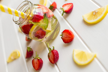 delicious lemonade with strawberries