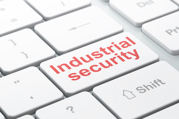 Protection concept: Industrial Security on computer keyboard background